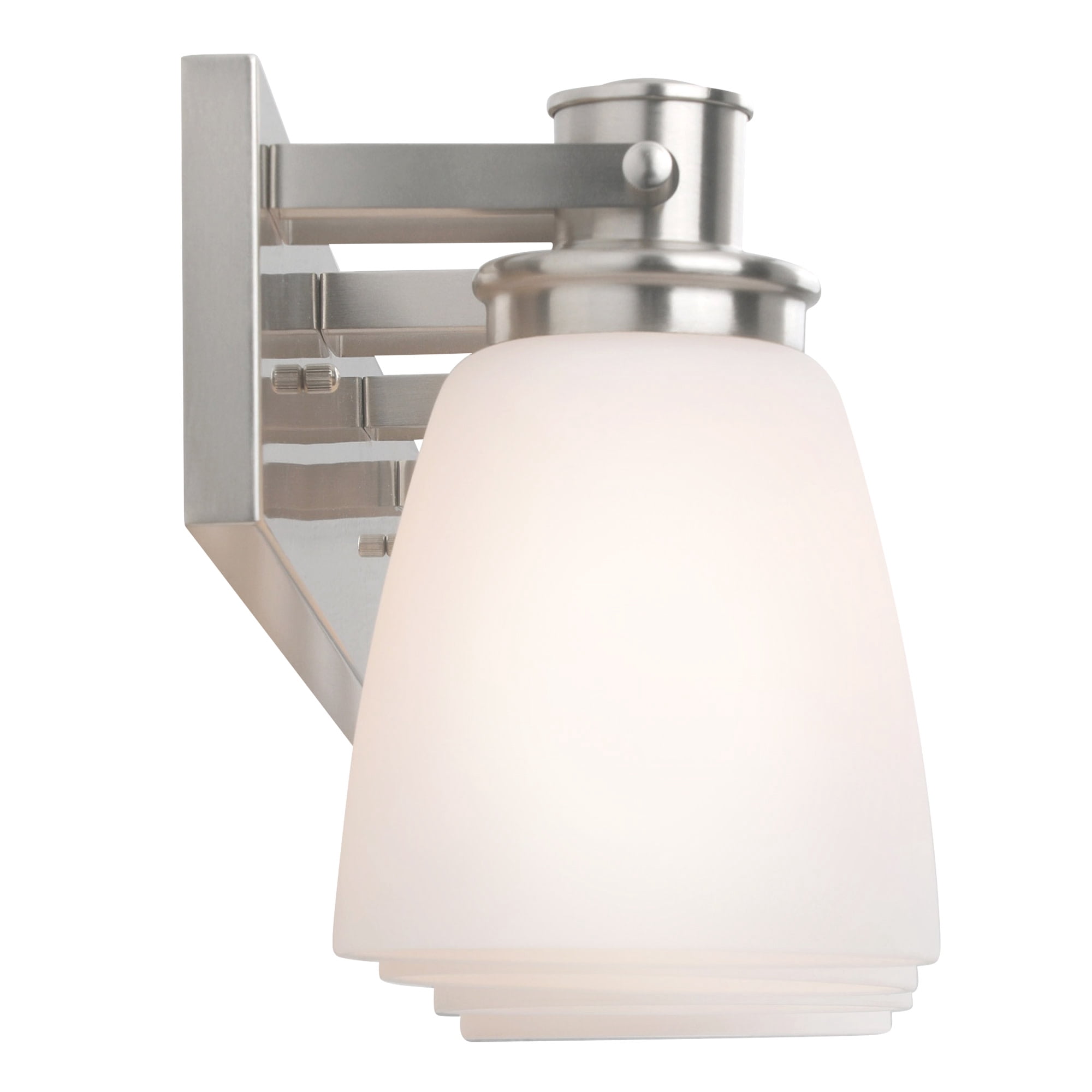 Marcell 4-Light Satin Nickel Vanity Light with Frosted Glass Shades
