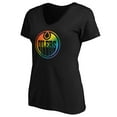 thumbnail image 2 of Women's Black Edmonton Oilers Team Pride Logo V-Neck T-Shirt, 2 of 3