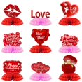 thumbnail image 1 of Diconna Valentine's Day Cubic Structure Centerpieces 9 Pcs 3D Heart Cupid Rose Paper Table Decorations for Party, 1 of 7