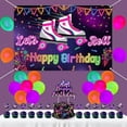 thumbnail image 3 of Roller Skating Birthday Decorations, Roller Skating Let's Roll Happy Birthday Backdrop Banner Cake Topper Neon Balloons for Girls Roller Skate Roll Theme Theme Birthday Party Supplies, 3 of 6