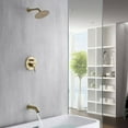 thumbnail image 3 of Pressure Balance Shower and Tub Faucet Set Brushed Gold with Tub Spout, 3 of 11