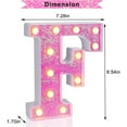 thumbnail image 2 of Pink LED Marquee Letter Lights, Marquee Signs with Lights, Party Bar Letters with Light Decorations(F), 2 of 7