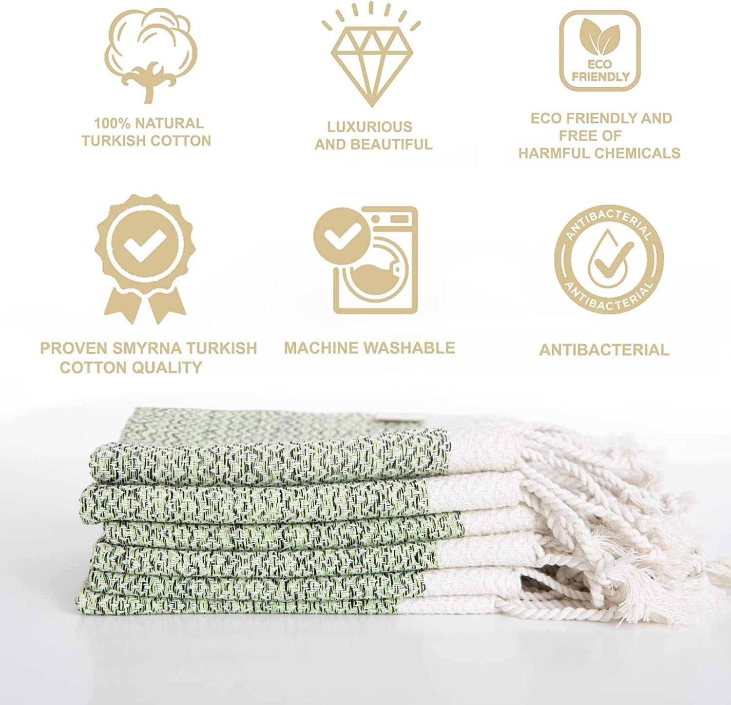 Cacala 100% Turkish Cotton Kitchen Tea Towels, Highly Absorbent Luxury Soft  Quick Drying Dish Towel with Hanging Loop for Gym, Yoga, Bath, Sports