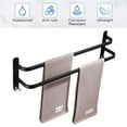 thumbnail image 3 of Bathroom Towel Racks, Black Wall Mounted Towel Bars for Shower and Kitchen, Waterproof Door Bars with Double Hook, 3 of 5