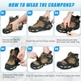 thumbnail image 2 of Ice Cleats Snow Traction Cleats Crampons for Walking on Snow and Ice 24 Studs Overshoe Rubber Anti Crampons -on Stretch Footwear, 2 of 7