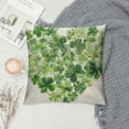 thumbnail image 2 of Nawypu  Spring Farmhouse Pillow Cover 18x18 Inch Green Heart Pillow Case Watercolor Light Green Four Leaf Lucky Clover Shamrock Pillowcase St Patrick’s Day Home Decor Cushion Case for Couch, 2 of 5