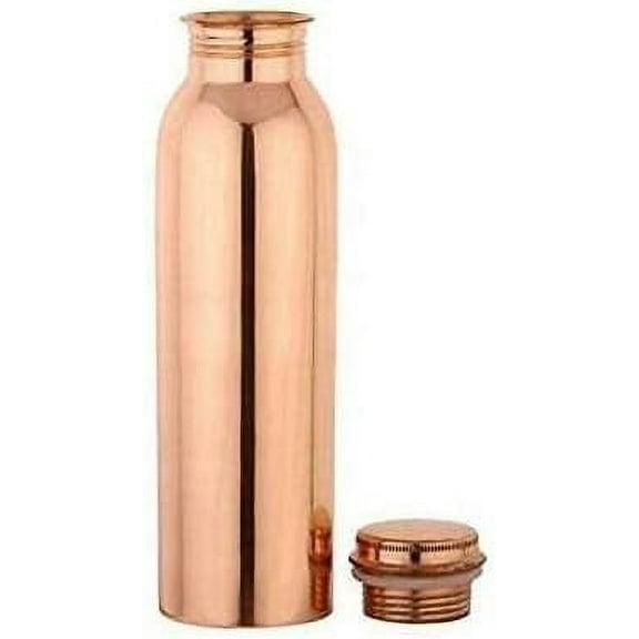 Leak Proof Pure Copper Water Bottle 32 oz with Silicone Washer & Cap