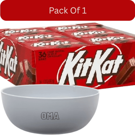 KIT KAT Milk Chocolate Wafer Candy, Full Size, 1.5 oz., 36 pk. With White Bowl By OMA