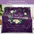 thumbnail image 2 of Mothers Day Blanket for Grandma, Gifts for Grandma, Grandma Birthday Gifts, Grandma Gifts, Great Grandma Gifts, I Love You Grandma Blanket, Soft Throw Blanket 60" x 50",Purple, 2 of 6