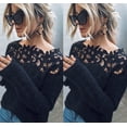 thumbnail image 1 of Pull-over Tricoté pour Femmes en Maille Décontractée Creux Haut Chemisier à Manches Longues, 1 of 5