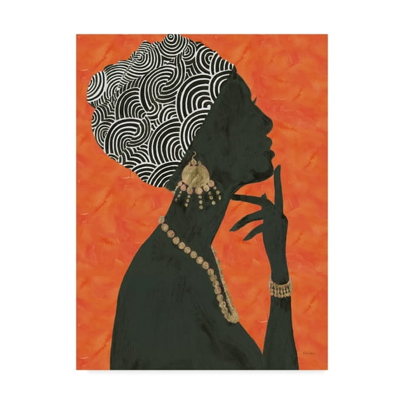 Trademark Fine Art Figurative Canvas Art ' Graceful Majesty I Orange ' by Emily Adams