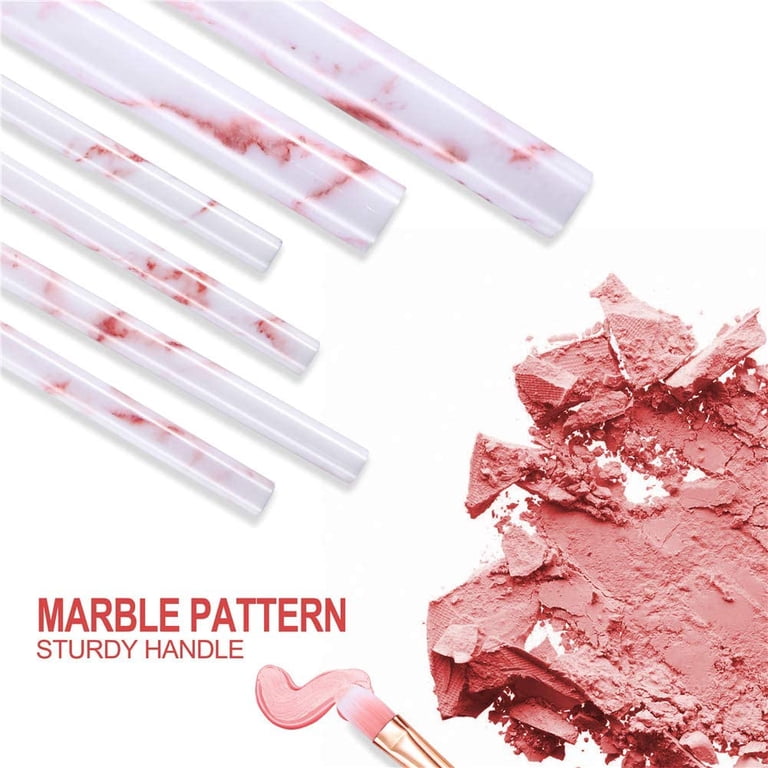 16-Piece Marble Makeup Brush Set with Holder and Mask Brush photo 3