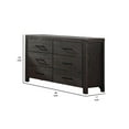 thumbnail image 5 of Benjara 58 Inch Classic Wood Dresser with 6 Drawers, Metal Bar Handles, Dark Brown, 5 of 5