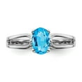 thumbnail image 4 of 14K White Gold Ring Band Gemstone Swiss Blue Topaz Oval, Size 8, 4 of 4
