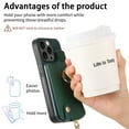 thumbnail image 5 of Dteck for Apple iPhone 11 Pro Zipper Wallet Case, Shockproof with Card Holders Flip Premium PU Leather Card Slots with 360°Rotation Ring Stand Protective Phone Cover, green, 5 of 8