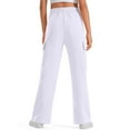thumbnail image 4 of Cethrio Girls Cargo Sweatpants, Casual Elastic Waist Open Bottom Multi-pocket Straight Leg Pants White Size 6, 4 of 6