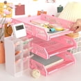 thumbnail image 2 of 3 Tier Stackable Letter Tray Desk Paper Organizer Plastic File Document Storage Rack for Home Office School, 2 of 7