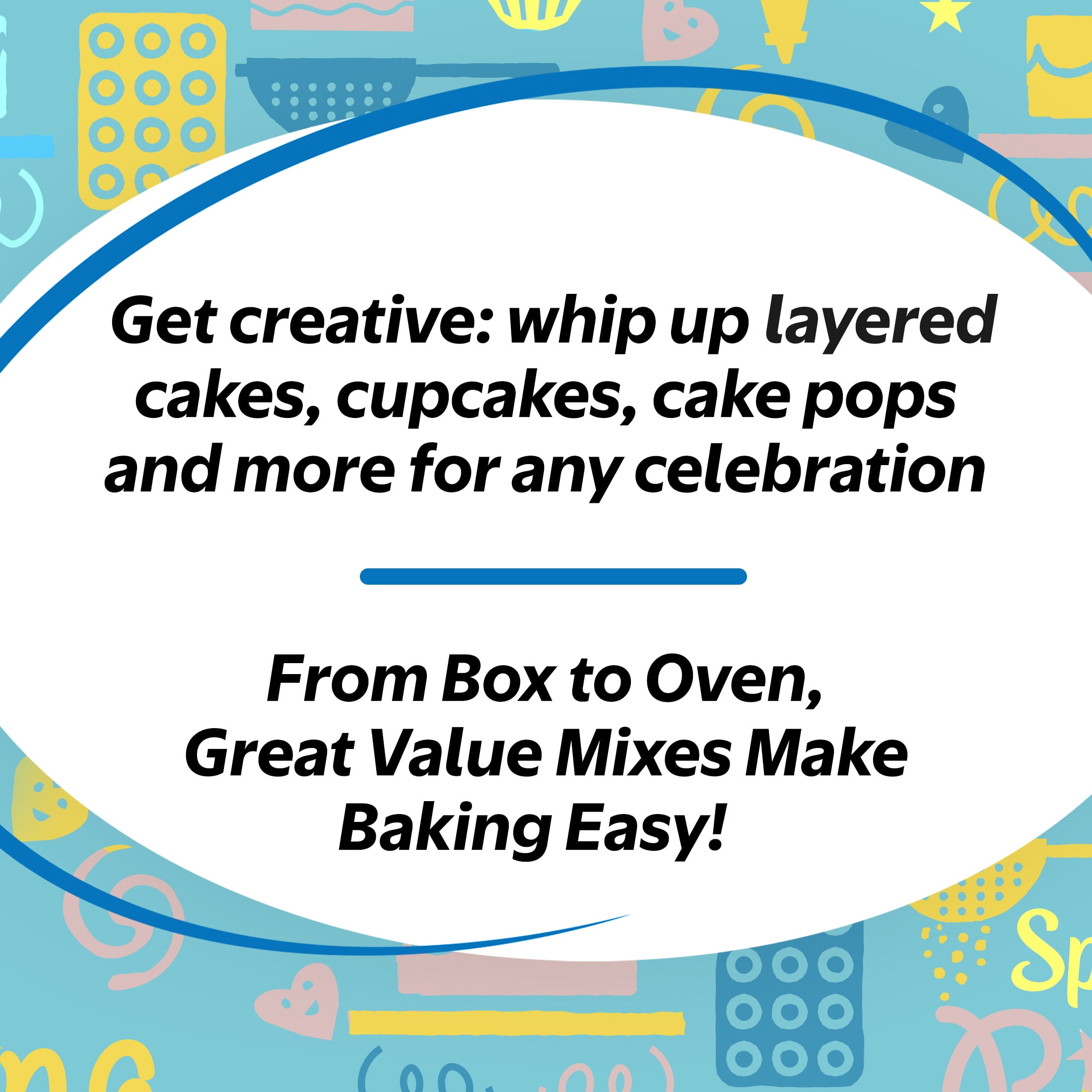Great Value Deluxe Moist Confetti White Cake Mix, 15.25 oz Box
