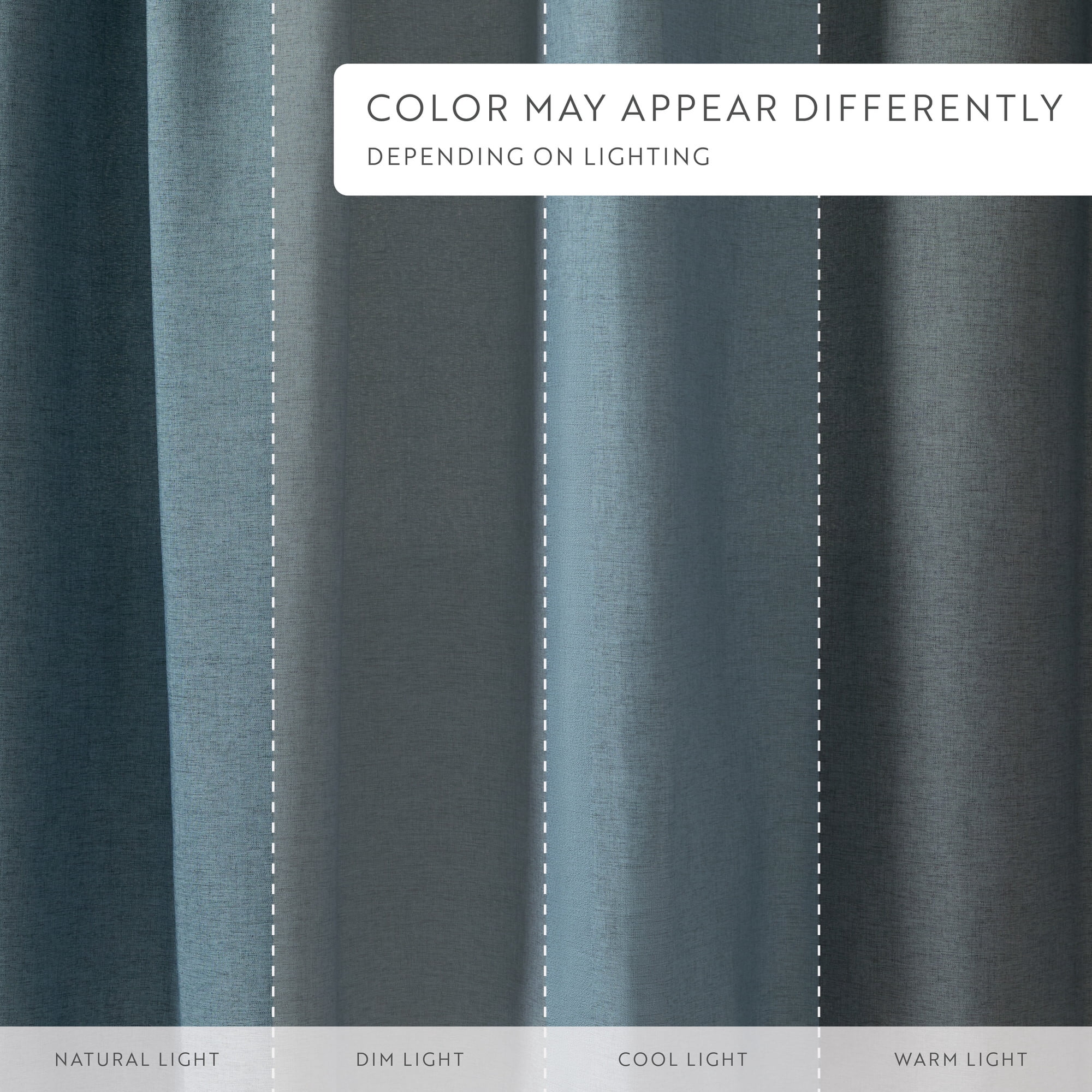 Linen-Look Polyester Shower Curtain in Essential Colors