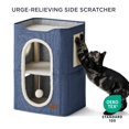 thumbnail image 2 of Cama Cat House de 2 niveles para gatos de interior con bloc de notas azul, 2 of 8