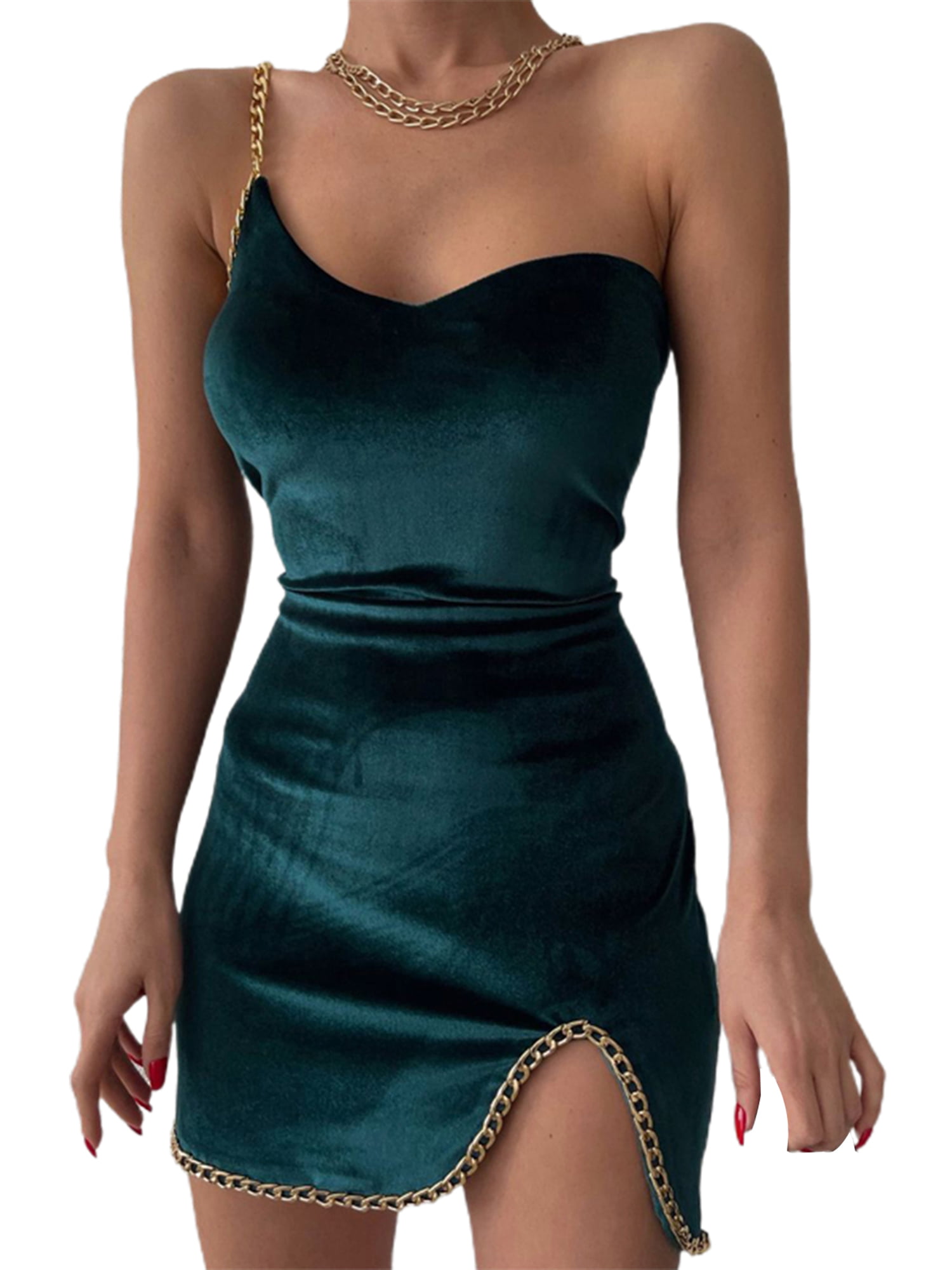 Sale Cold Shoulder Skirt HULKY Elegant Dress for Women Casual Solid Irregular Sling Slim Party Evening Swing Dress