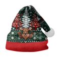thumbnail image 2 of LIZUOJUN Under $4 Christmas Santa Hat For Adults Long Tail Style Snug Fit Holiday Hat Christmas Headwear Gift Snowflake Tree Print White Fur-Trimmed Brim White Pom Pom Accent, M, 2 of 4