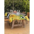 thumbnail image 3 of Outdoor Tablecloths with Umbrella Hole & Zipper, Cow Sunflowers Tablecloth Rectangle 60x84 Inch, Farmhouse Country Animals Floral Black Plaid Waterproof Table Cloth, Patio/Pool/Picnic Table Covers, 3 of 8