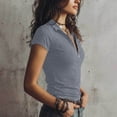 thumbnail image 5 of Babysbule Women Zip Mock Neck Set-In Short Sleeve Pullover Regular Fit Casual Tee for Spring Summer Sport Daily Vacation Outfits, 5 of 6