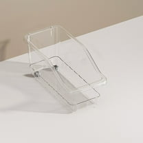 Clear Plastic Storage Box with Wheels | Multi-Functional Rolling Storage Basket for Bathroom Kitchen Living Room | Large Capacity Organizer with Handle