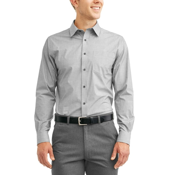 Men's Long Sleeve Performance Dress Shirt, Up to 3XL