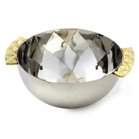 

6 in. Geometric Serving Bowl Silver & Gold