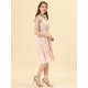 thumbnail image 3 of Vestido de Volantes Fruncidos con Cuello En V y Mangas con Volantes Florales para Mujer Allegra K Blanco XS, 3 of 5