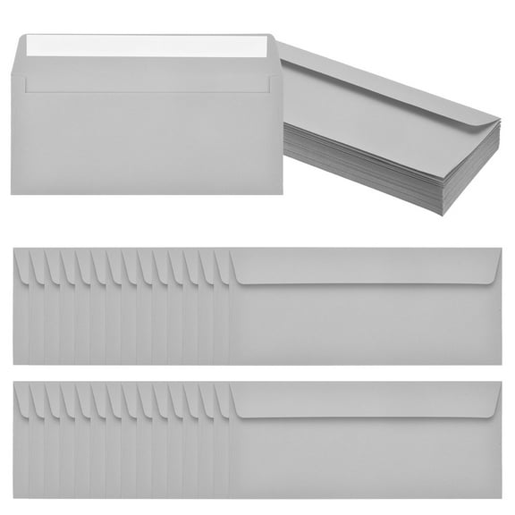 Uxcell 60 Pack Light Gray #10 Business Envelopes, Colored Self Seal Letter Size