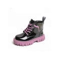 thumbnail image 4 of Woobling Bottines Décontractées à Fermeture Éclair Latérale pour Enfants Lacets Bottes de Combat Randonnée Antidérapantes Bout Rond Bottines Violettes 8C, 4 of 9