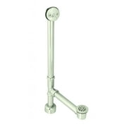 Westbrass D3241K-05 22-1/2" Brass Bathtub Assembly with Trip Lever and Strainer Drain, All Exposed, Polished Nickel