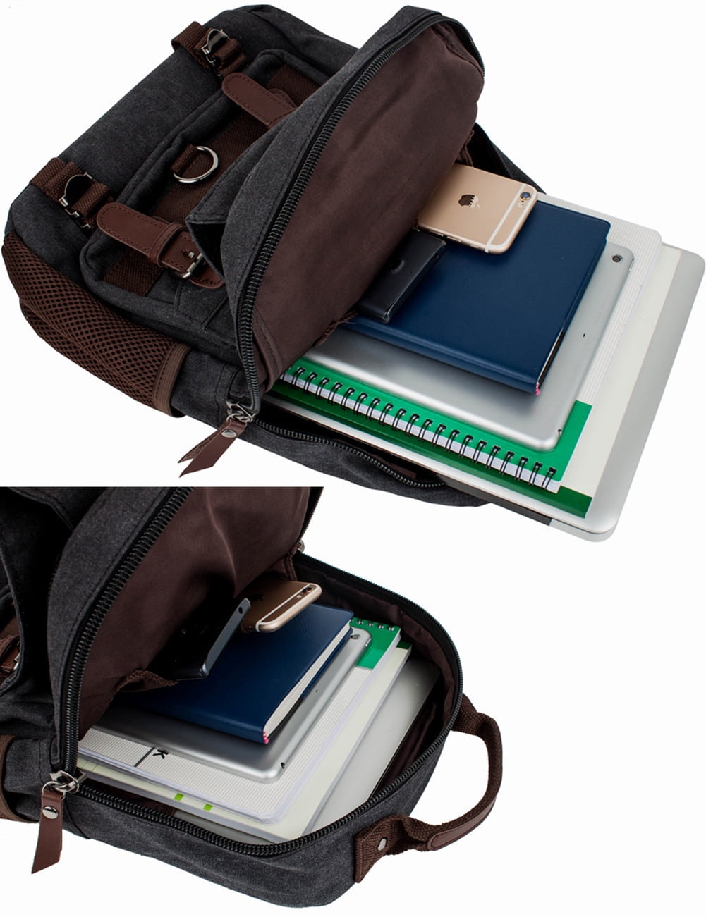 Mygreen 13-inch Laptop Messenger Bag, Convertible Sling Canvas Cross Body, Black, Leather Trim - Walmart.com Mygreen 13-inch Laptop Messenger Bag, Convertible Sling Canvas Cross Body, Black, Leather Trim - Walmart.com