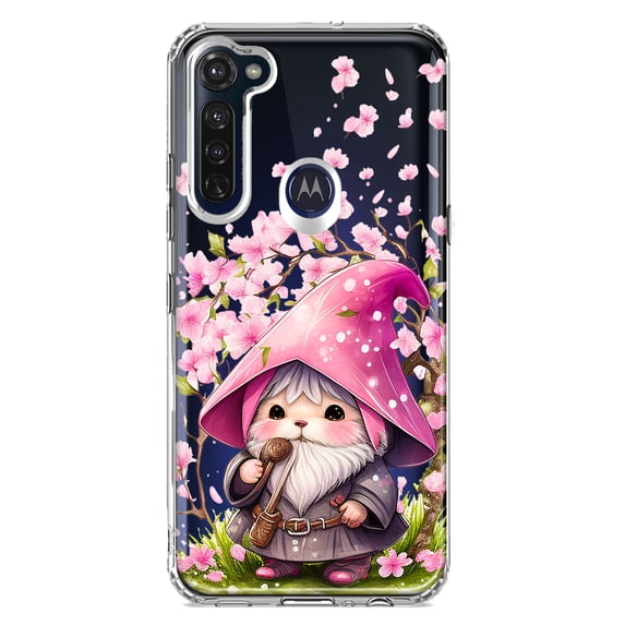 MUNDAZE Motorola Moto G Stylus Cute Pink Cherry Blossom Gnome Spring Floral Flowers Double Layer Phone Case Cover