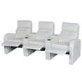 thumbnail image 4 of vidaXL 3-Seater Home Theater Recliner Sofa White Faux Leather, 4 of 6