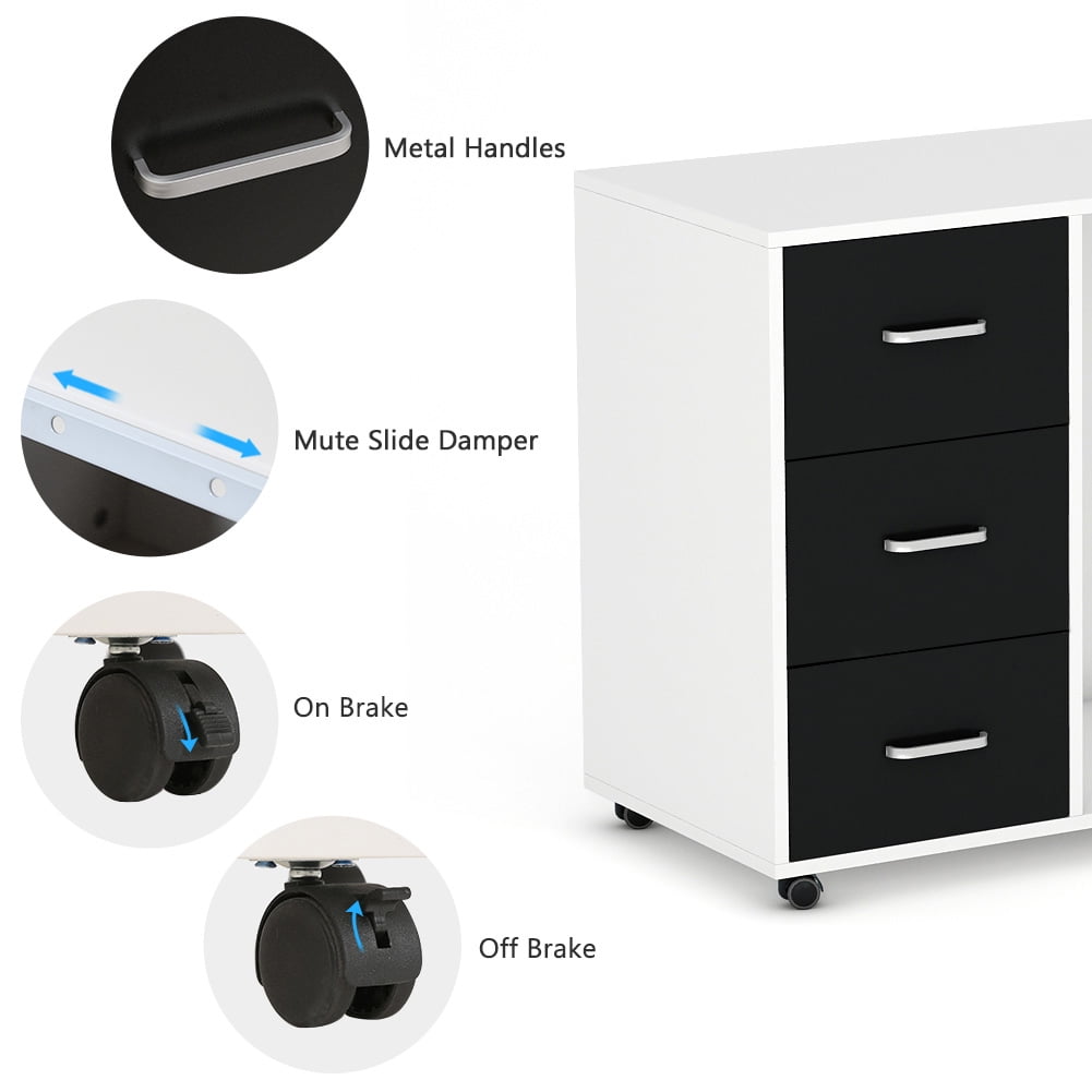 2 Open Shelf And 1 Door Storage For Office Home Bedroom Study