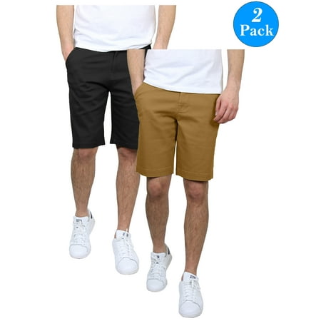 Mens 5-Pockets Flex Stretch Cotton Chino Shorts