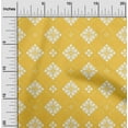 thumbnail image 1 of oneOone Cotton Poplin Twill Yellow Fabric Floral & Tiles Moroccan Sewing Material Print Fabric By The Yard 56 Inch Wide, 1 of 4
