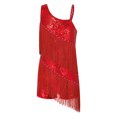 thumbnail image 1 of Sywiyi Girls Shiny Diamonds Tassel Fringe Latin Jazz Dance Dress Salsa Samba Rumba Cha Cha Tango Red 8, 1 of 5