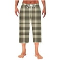 thumbnail image 2 of Vrorvz Men's Pajama Shorts Plaid Sleepwear Bottoms Elastic Waist Loungewear for Men Pjs Shorts with Pockets, 2 of 7
