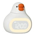 thumbnail image 4 of Reloj despertador digital de dibujos animados con luz nocturna regulable y recargable para niños. Blanco, 4 of 9