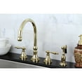 thumbnail image 2 of Kingston Brass Governor 8" Deck Mount Kitchen Faucet with Brass Sprayer, 2 of 7