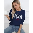 thumbnail image 3 of Sweaters for Women USA and American Flag Printed Crewneck Sweater Casual Loose Knitted Warm Pullover Sweater Shermie, 3 of 6