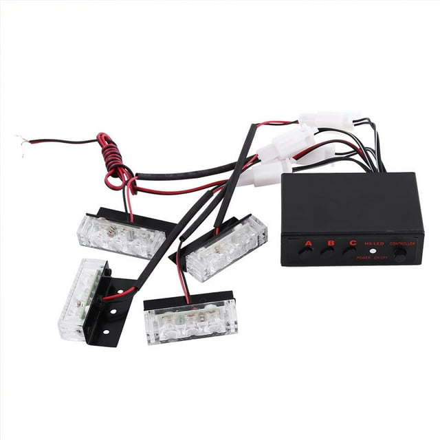 LAFGUR Qiilu QL01068 6W 12V 4x3 LED Strobe Flash Light Emergency Warning Auto Strobe Beacon Lamp 3 Modes