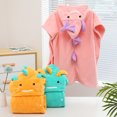 thumbnail image 3 of Toalla de baño para niños con diseño de dinosaurio pequeño, bonita y suave, absorbente, bata de baño para bebé, capa con capucha, 3 of 5