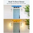 thumbnail image 2 of OPAXIS White Dusk to Dawn Outdoor Lighting, 2-Pack Outside Wall Lights with Seed Glass, Waterproof and Anti-Rust Outdoor Light for House, Garage, Garden, 100% Aluminum, E26 Socket, 2 of 11