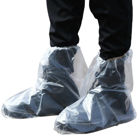 10 Pairs Shoe Covers Boot Covers Disposable Waterproof Shoe Covers for Men and Women, Rain Outdoor Indoors Overshoes - Transparent Shoe Protector Covers for Carpet Floor Use